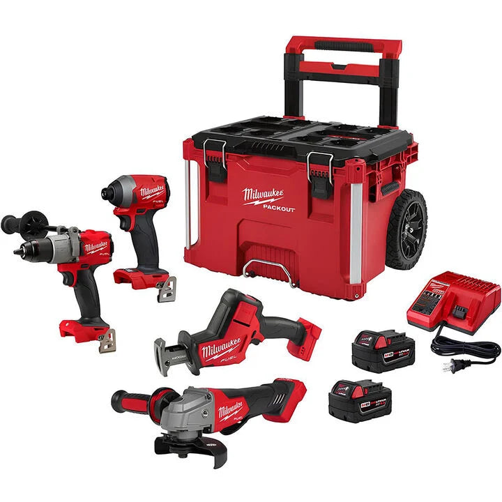 Milwaukee M18 FUEL Rolling PACKOUT 4 Tool Combo Kit